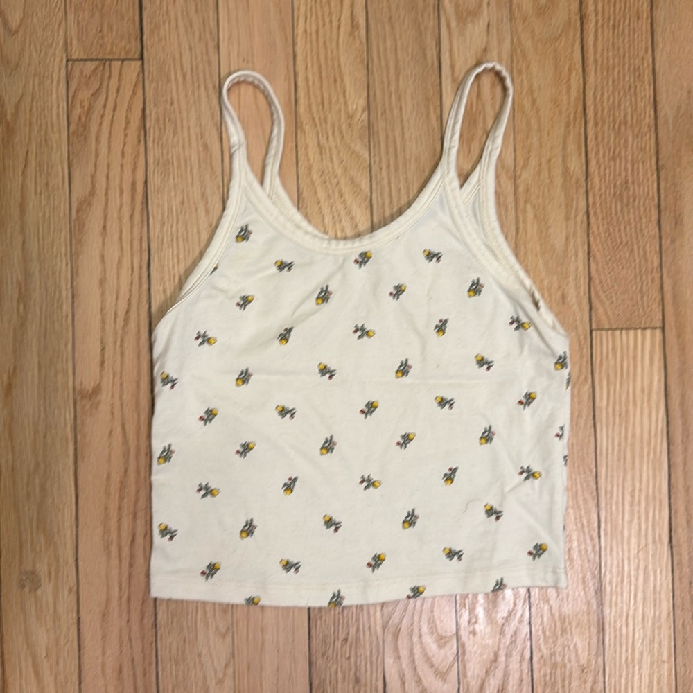 ARQ Lou Calico Cream Floral Crop Top tank